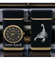 Hemen Kargo İsme Özel Akrep Logolu Turbo Jet Saatli Çakmak - Kutulu ve Hediye Paketinde