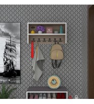 Kenzlife elbise askılığı askılık zeytuni crd 35*070*20 siyah 6 adet askı portmanto raflı (Karışık)