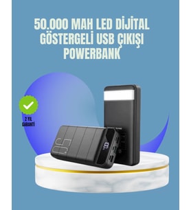 Tüm Cihazlarla Uyumlu 50.000 Mah – Yüksek Kapasiteli, Led Gösterge Akıllı Koruma Fonksiyonlu