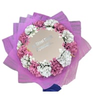 Açık Pembe ve Beyaz Çiçek Buketi (Beyaz - Açık Pembe)