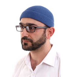 Mavi Katlamalı Sade Desen Kışlık Orlon Takke Şapka (Karışık)
