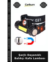 Şarjlı Dayanıklı Balıkçı Kafa Lambası Cep Feneri Pratik Lamba Mini Fener