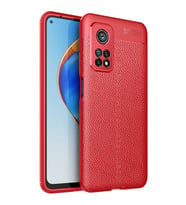 Xiaomi Mi 10T Deri Görünümlü Silikon Kırmızı