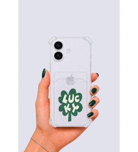 iPhone 17 Kartlıklı Lucky Yonca Desenli Kılıf - HUOBPS1606-4412