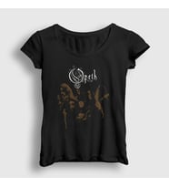 Presmono Kadın Siyah Members Opeth T-Shirt 101202tt