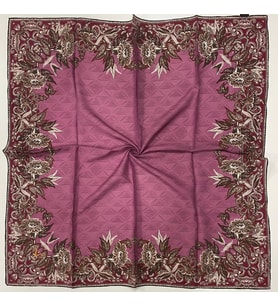 Çiçekli Desen Elegante Seri Eşap Eşarp Askısı İle Birlikte 100x100 cm Gül Kurusu