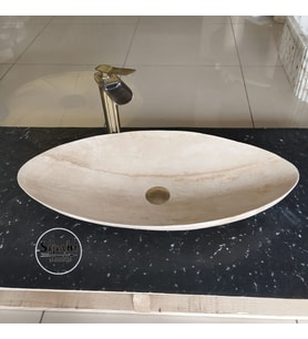 Traverten Elips Lavabo