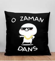 BK Gift O Zaman Dans Tasarımlı Siyah Kırlent Yastık, Arkadaşa Hediye, Ev Dekorasyonu, Ev Hediyesi-1