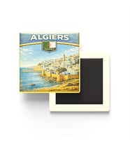 Retro Cezayir Cezayir Şehri Temalı Vintage Buzdolap Magneti – 9x9 cm