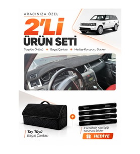 e-biz LAND ROVER RANGE ROVER SPORT (2005-2013) Uyumlu Torpido + Tay Tüyü Çanta - Siyah - LR004