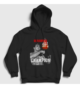 Presmono Unisex Siyah Champ Boxing Boks Muhammad Muhammed Ali Kapüşonlu Sweatshirt 507457tt