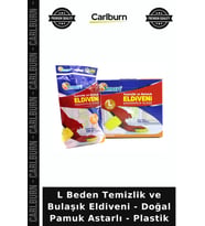 Özel Üretim Ev İşi L Beden Temizlik ve Bulaşık Eldiveni - Doğal Pamuk Astarlı - Plastik
