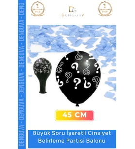 #BabyShower Büyük Balon Cinsiyet Belirleme Partisi Siyah Modern Şık Büyük Soru İşaretli Çocuk Baby S