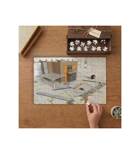 Mşmarlık Ofisi - İnşaat - Çizim Tasarımı 240 parça Ahşap Puzzle Ahşap Kutuda MP02103