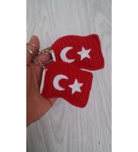 Türk Bayrağı Modeli Amigurumi Anahtarlık