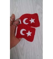 Türk Bayrağı Modeli Amigurumi Anahtarlık