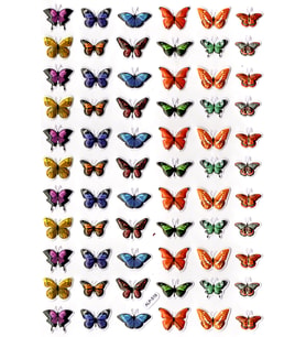 Sticker Kabartmalı A4 Boyutunda Stiker Defter, Planlayıcı Etiket-(lim519) - Renkli Minik Kelebekler