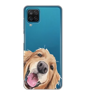 Samsung Galaxy A22 Uyumlu Sevimli Köpek Tasarımlı Şeffaf Telefon Kılıfı