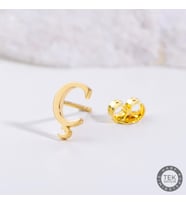 14 Ayar Altın Ç Harf Küpe 0,44 gr