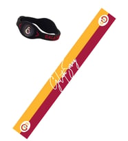 Galatasaray Lisanslı Yazılı Şal Atkı Ve Siyah Performans Bileklik (Sarı-Kırmızı)