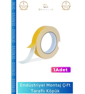 #KöpükBant Çift Taraflı Güçlü Yapışkanlı Sabitleyici Endüstriyel Montaj Köpük Bant 10mt - 1 Adet