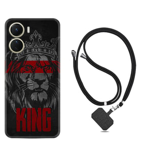 Vivo Y16 Kılıf Resimli Boyun Askılı İpli Desenli Silikon Series King 1894