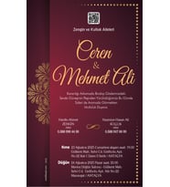 Nikah Düğün Nişan Kına Davetiyesi Beyaz Zarflı 5073 Kodlu