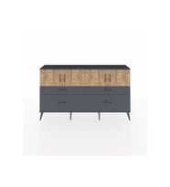 Arges Konsol 2 Raflı 4 Çekmeceli 4 Kapaklı 176x30x99 Antrasit-Çam/Antrasit