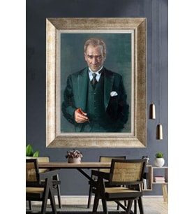 Gümüş Çerçeveli Atatürk Tablo za196