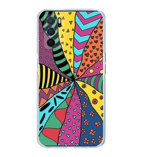 PrintiFy Oppo A16  ile Uyumlu 1mm Slim Fit Retro Renkler 4 Baskılı Şeffaf  Kılıf