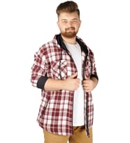 Mode XL Erkek Sweat Fermuarlı Kapak Cep Oduncu 21571 Mürdüm