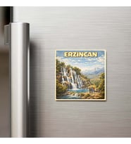 Erzincan Şehri - Pop-Art Travel - 9x9 cm Buzdolap Magneti