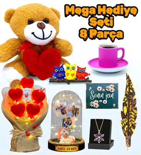Mega Hediye Seti - 8 Farklı Hediyeli Size Özel Premium Set - Kişiye Özel (Model 6)