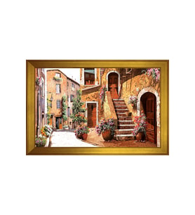 Manzara Temalı Kanvas Tablo 50 x 70 cm Gold Çerçeve