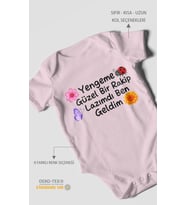 Yengeme güzel bir yazılı Kısa Kollu Bebek Body %100 Pamuk
