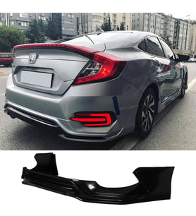 Honda Civic Fc5 Turbo Arka Ek Plastik Siyah Difüzör 2016 2017 2018 2019 Arka-difizör-bodykit-ek