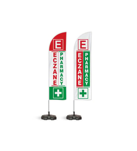 2li Eczane Pharmacy Yönlendirme Tanıtım ve Reklam Yelken Bayragı Logolu