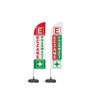 2li Eczane Pharmacy Yönlendirme Tanıtım ve Reklam Yelken Bayragı Logolu