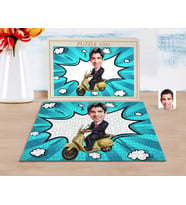 BK Gift Kişiye Özel Erkek Motorcu Karikatürlü 1000 Parça Profesyonel Puzzle-3