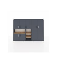 Arges Dolap 13 Raflı 7 Kapaklı 220x30x163 Antrasit-Antrasit/Çam