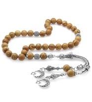 Kararmaz Metal Ayyıldız Püsküllü Küre Kesim Kahverengi Jasper Doğaltaş Tesbih (Çok Renkli)