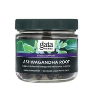 Gaia Herb Organic Ashwaganda Withania somnifera Root, 180 Vegan Likit Phyto-Capsul.Abd Menşei.75.