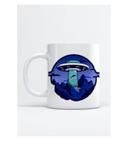 Retro Ufo Baskılı Porselen Kupa Bardak