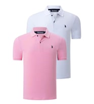 İKİLİ SET T8561 DEWBERRY ERKEK TSHIRT-BEYAZ-PEMBE