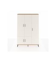 Arges Dolap 7 Raflı 5 Kapaklı Tek Askılı 132x30x195 Çam-Aytaşı/Çam