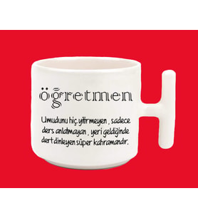 Kişiye Özel Öğretmen Tanımlamalı T Kulplu Latte Kupa