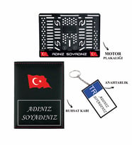 Kişiye Özel İsimli MOTOR Plakalık 1 Adet Plakalık Ruhsat Kabı Anahtarlık