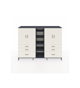 Hyperion Dolap 10 Raflı 6 Çekmeceli 4 Kapaklı 220x44x163 Antrasit-Aytaşı