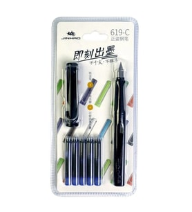 JINHAO 24-A 619 F UÇ DOLMA KALEM PLASTİK KARTELA 1 SET