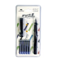 JINHAO 24-A 619 F UÇ DOLMA KALEM PLASTİK KARTELA 1 SET